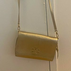 Tory Burch Gold Logo Crossbody Purse